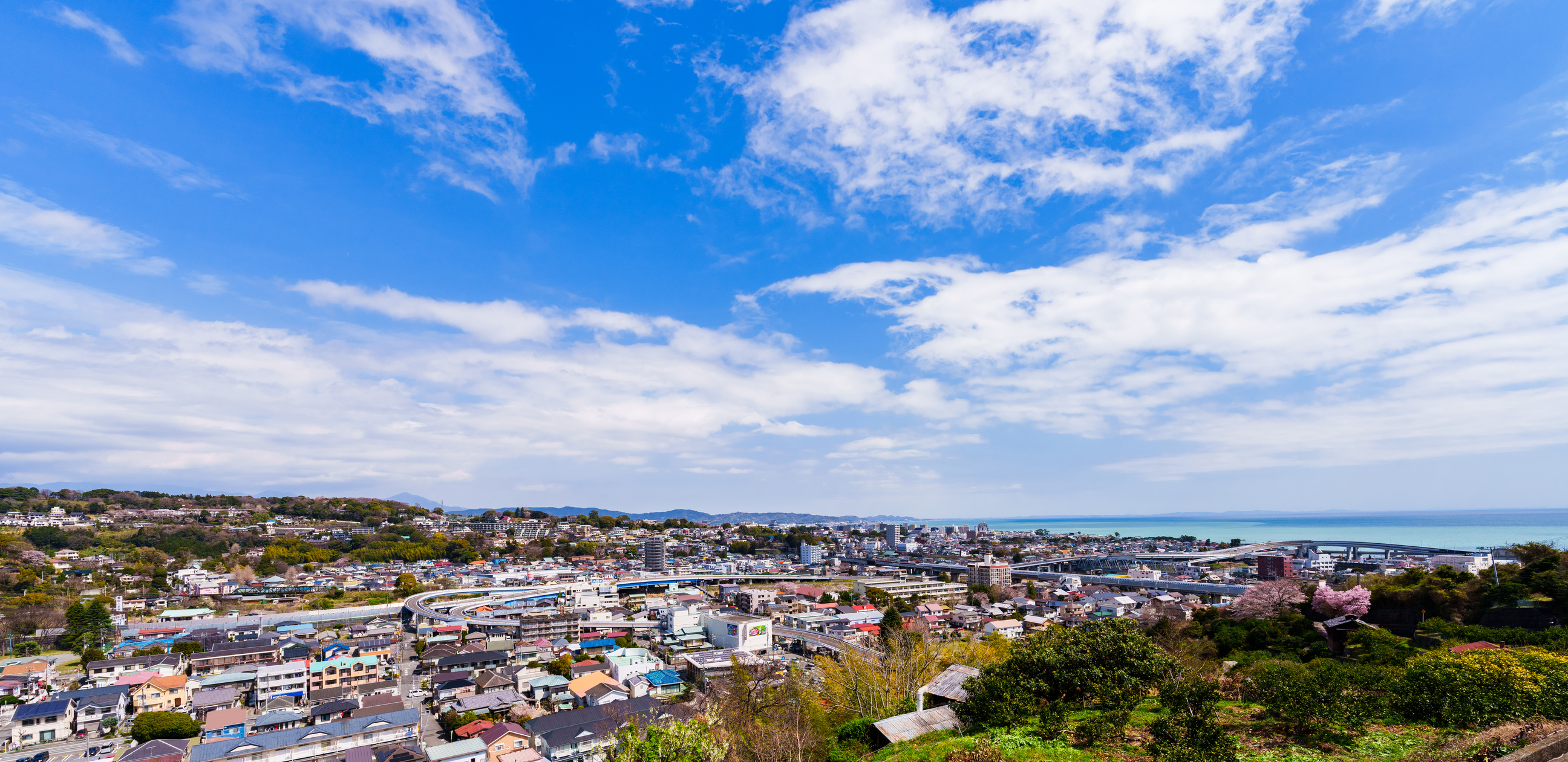 Odawara city high angle view in Kanagawa