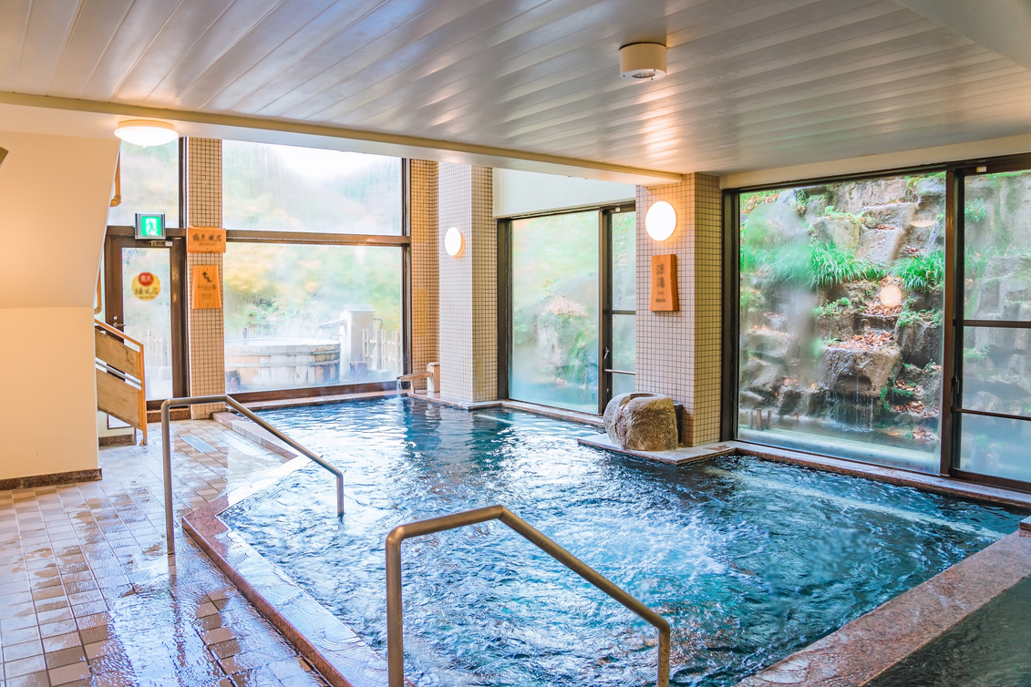 Japanese Hot Springs Onsen Natural Bath Indoors